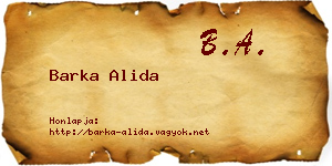 Barka Alida névjegykártya